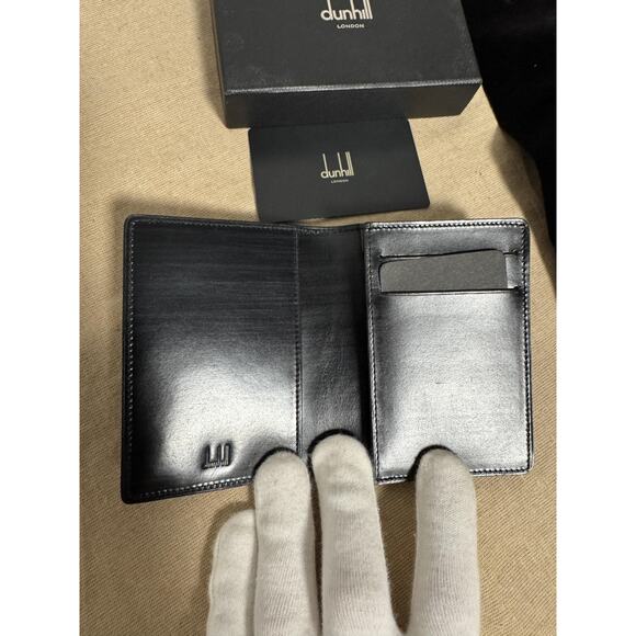 Dunhill London card  Holder  Wallet Black Leather Made in France Boxed - Picture 2 of 12